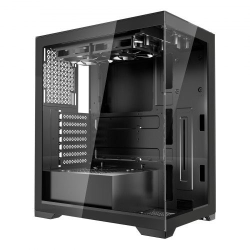 VEVOR PC Gaming Case, Mid-Tower, Computer Case with High-Airflow Tempered Glass Panel, Dust Filter, 2 x 120 mm Fans, Cable Management, for GPU up to 3