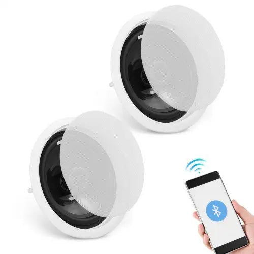 VEVOR 2 PCs 6.5'' Bluetooth in Ceiling Speakers, 150W, Flush Mount Ceiling & in-Wall Speaker System with 8ΩImpedance 89dB Sensitivity, for Home Kitche Matron Inn