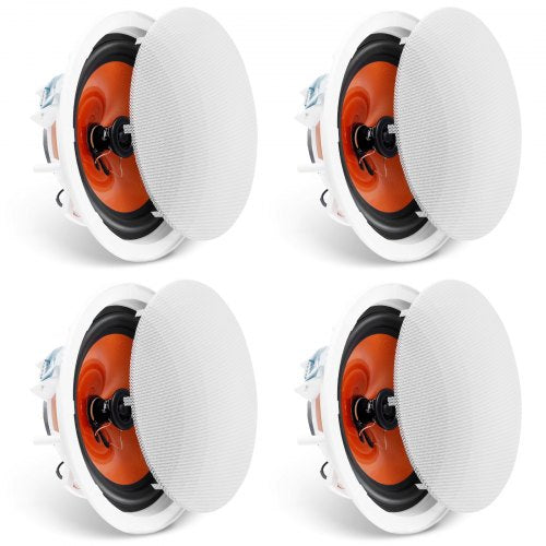 VEVOR 4 PCs 8 Inch in Ceiling Speakers, 100-Watts, Flush Mount Ceiling & in-Wall Speakers System with 8ΩImpedance 89dB Sensitivity, for Home Kitchen L