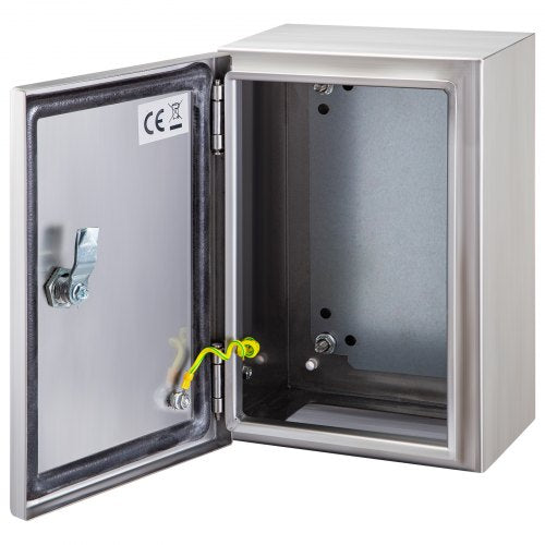 VEVOR Steel Electrical Box 12" x 8" x 6" Electrical Enclosure Box 304 Stainless Steel Electronic Equipment Enclosure Box IP65 Weatherproof Wall-Mounte