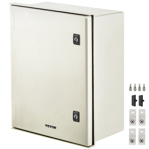 VEVOR Fiberglass Enclosure 19.7 x 15.7 x7.9" Electrical Enclosure Box NEMA 3X Electronic Equipment Enclosure Box IP65 Weatherproof Wall-Mounted Electr
