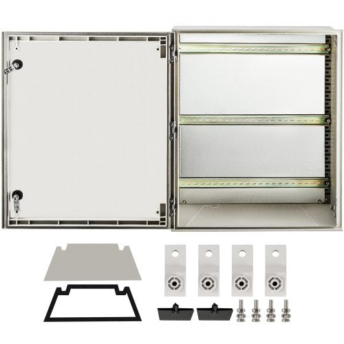 VEVOR NEMA Steel Enclosure, 24 x 20 x 9\'\' NEMA 4X Fiberglass Electrical Box, IP66 Waterproof & Dustproof, Outdoor-Indoor Electrical Junction Box, wi