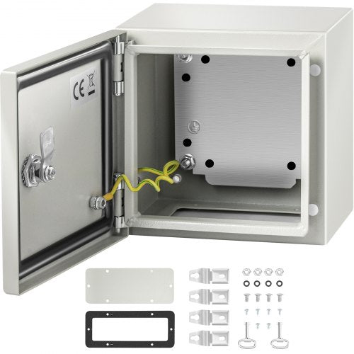VEVOR NEMA Metal Case, 8x8x6'' NEMA 4X Metal Electric Enclosure, IP66 Water & Dust Resistant, Suitable for Both Outdoor & Indoor Electrical Connection