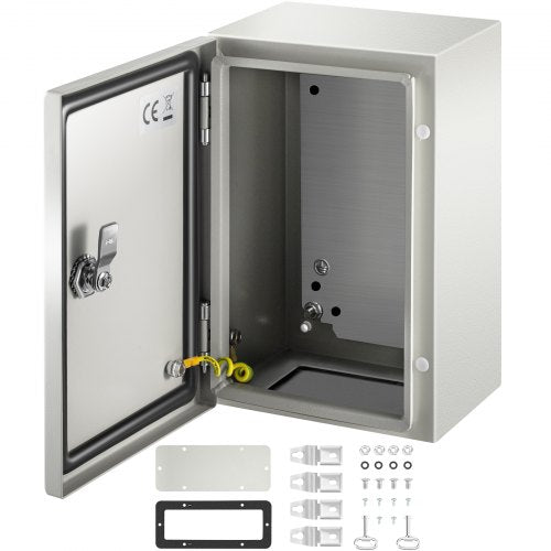 VEVOR NEMA Steel Enclosure 12×8×6,NEMA 4X Steel Electrical Box,IP66 Waterproof & Dustproof,Outdoor-Indoor Electrical Junction Box,with Mounting Plate