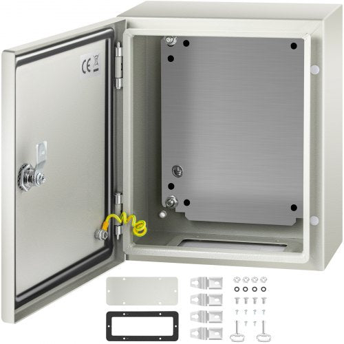 VEVOR NEMA Steel Enclosure, 12 x 10 x 6\'\' NEMA 4X Steel Electrical Box, IP66 Waterproof & Dustproof, Outdoor-Indoor Electrical Junction Box, with Mo