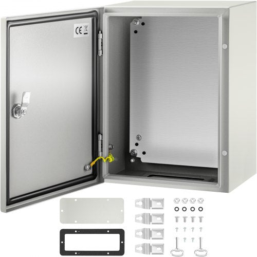 VEVOR NEMA Steel Enclosure, 16 x 12 x 8\'\' NEMA 4X Steel Electrical Box, IP66 Waterproof & Dustproof, Outdoor-Indoor Electrical Junction Box, with Mo