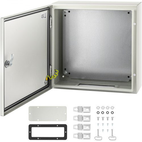 VEVOR NEMA Steel Enclosure, 40 x 40 x 15 cm NEMA 4X Steel Electrical Box, IP66 Waterproof & Dustproof, Outdoor-Indoor Electrical Junction Box, with Mo