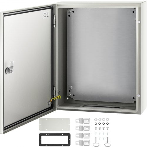 VEVOR NEMA Steel Enclosure, 20 x 16 x 6\'\' NEMA 4X Steel Electrical Box, IP66 Waterproof & Dustproof, Outdoor-Indoor Electrical Junction Box, with Mo