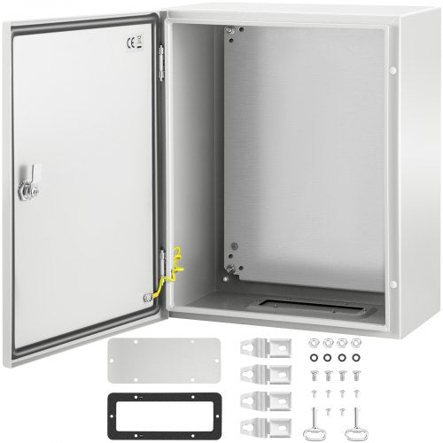 VEVOR NEMA Steel Enclosure, 20 x 16 x 10\'\' NEMA 4X Steel Electrical Box, IP66 Waterproof & Dustproof, Outdoor-Indoor Electrical Junction Box, with M