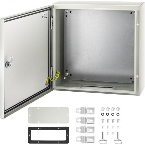 VEVOR NEMA Steel Enclosure, 20 x 20 x 6\'\' NEMA 4X Steel Electrical Box, IP66 Waterproof & Dustproof, Outdoor-Indoor Electrical Junction Box, with Mo