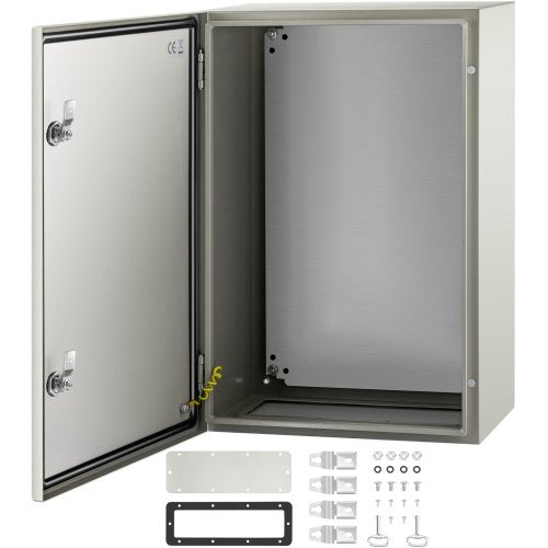 VEVOR NEMA Steel Enclosure, 24 x 16 x 10\'\' NEMA 4X Steel Electrical Box, IP66 Waterproof & Dustproof, Outdoor-Indoor Electrical Junction Box, with M
