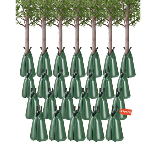VEVOR Tree Watering Bag, 25 Packs 20 Gallons Watering Bags for New Trees, 5-9 Hours Slow Release Refillable Tree Drip Irrigation Bags with Zipper, Dur