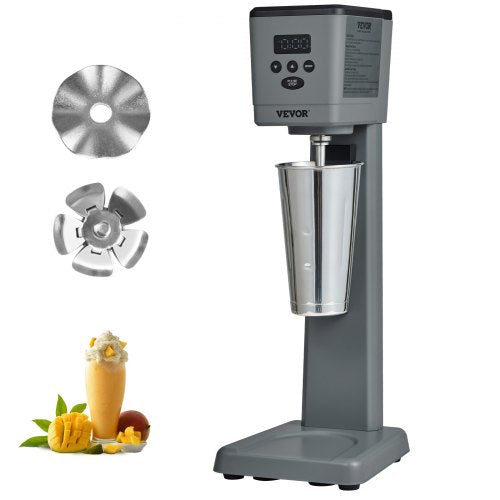 VEVOR Milkshake Maker, 375W Electric Milkshake Machine, Single Head Drink Mixer Blender Machine, LED Intelligent Microswitch, 3-Speed Milkshake Mixer