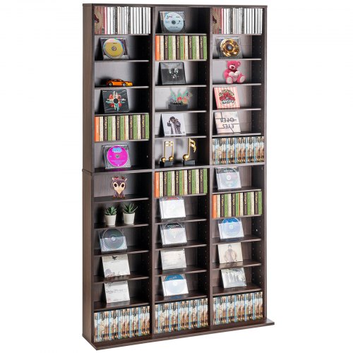VEVOR Media Storage Cabinet, Adjustable DVD Cabinet, CD Storage Holds up to 1080 CDs, Protects & Organizes Music, Movie, Video Games or Memorabilia Co