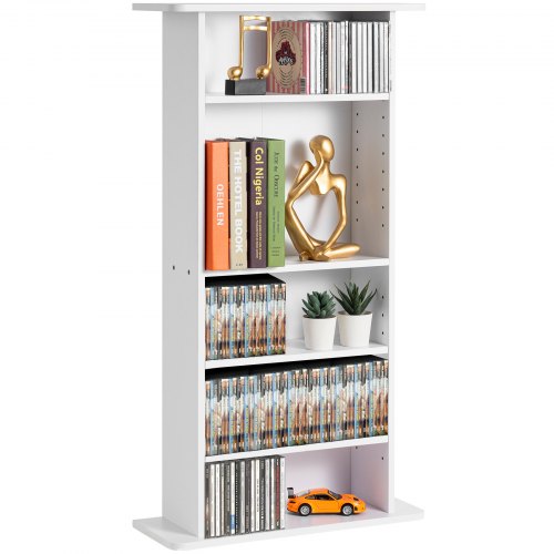 VEVOR Media Storage Cabinet, 5-layer DVD Shelf Holds up to 240 CDs, Adjustable CD Shelves, Protects & Organizes Music, Movie, Video Games or Memorabil