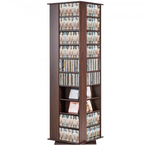 VEVOR Media Storage Cabinet, Rotating Media Tower, Holds up to 1040 CDs, Protects & Organizes Music, Movie, Video Games or Memorabilia Collections- Es