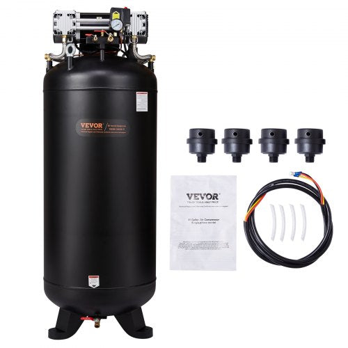 VEVOR 80 Gallon Air Compressor, 6.5HP 15.5SCFM@90 PSI, 145PSI Oil Free Stationary Air Compressor Tank, 86dB Ultra Quiet Compressor for Industrial Manu