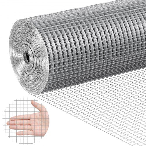 VEVOR Hardware Cloth, 1-2 inch 24in x 100 ft 19 Gauge, Hot Dipped Galvanized Wire Mesh Roll, Chicken Wire Fencing, Wire Mesh for Rabbit Cages, Garden,