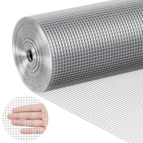 VEVOR Hardware Cloth, 1-4 inch 36in x 100 ft 23 Gauge, Hot Dipped Galvanized Wire Mesh Roll, Chicken Wire Fencing, Wire Mesh for Rabbit Cages, Garden,