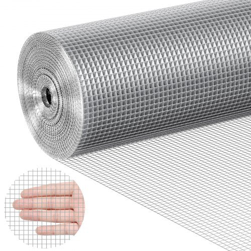 VEVOR Hardware Cloth, 1-4 inch 36in x 50 ft 23 Gauge, Hot Dipped Galvanized Wire Mesh Roll, Chicken Wire Fencing, Wire Mesh for Rabbit Cages, Garden,