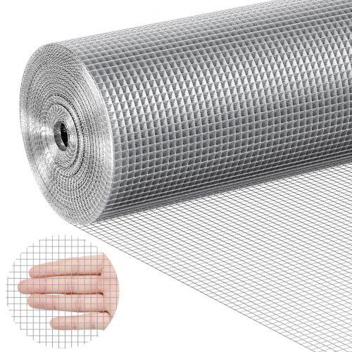 VEVOR Hardware Cloth, 1-4 inch 48in x 100 ft 23 Gauge, Hot Dipped Galvanized Wire Mesh Roll, Chicken Wire Fencing, Wire Mesh for Rabbit Cages, Garden,
