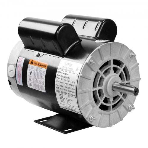 VEVOR 5HP SPL Air Compressor Electric Motor, 230V 15.0Amps, 56 Frame 3450RPM, 5-8" Keyed Shaft, CW-CCW Rotation, 1.88" Shaft Length for Air Compressor