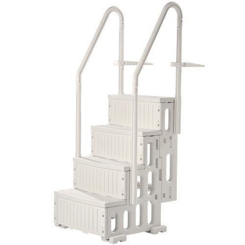 VEVOR Swimming Pool Ladder, 4-Step Double Handrails Stairs with Non-slip Heavy Duty Steps, Max Load Capacity 400 lbs, for 48-54 In Inground & Above-gr