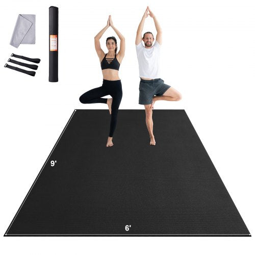 VEVOR Exercise Mat, Non Slip High Density Premium Yoga Mat, Exercise Yoga Mat for Men & Women, Fitness & Exercise Mat with Bag & Carry Strap, for All