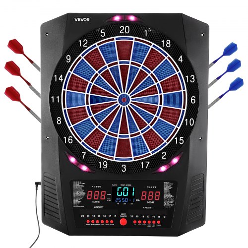 VEVOR Electronic Dart Board, 13.5" Target Dartboard with 45 Games & 474 Variations for Up to 8 Players, 6 Dart Shafts with Flights & 50 Soft Tips, Col