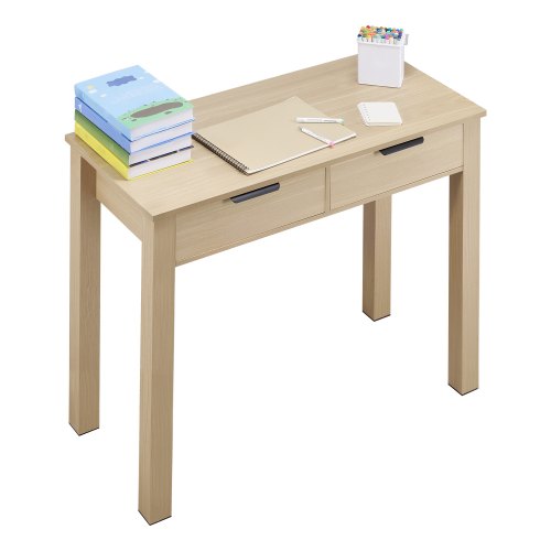VEVOR Small Desk with Drawers, Kids Desk for Bedroom, Modern Simple Study Table for Drawing, Reading, Writing, Rectangle MDF Furniture Study Storage T