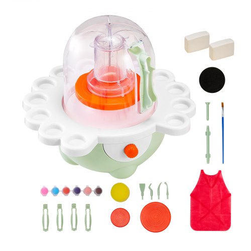 VEVOR Mini Pottery Wheel, 50 mm and 80 mm Turntables, Adjustable Speed, Electric Clay Wheel for Kids and Beginners, Complete Pottery Set with Clay Scu