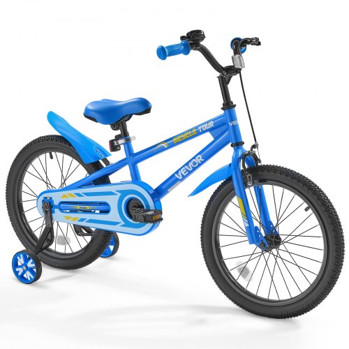 VEVOR Kids Bike, 18 Inches BMX Style Children Bicycle, Rider Height 3.61 ft - 4.59 ft, Training Wheels Included, Sturdy and Easy to Assemble, Toddler