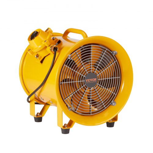 VEVOR Portable Ventilator, 254mm Heavy Duty Cylinder Fan, 300W Strong Shop Exhaust Fan 1942CFM, 3m Power Cord (No charging head), Industrial Utility B
