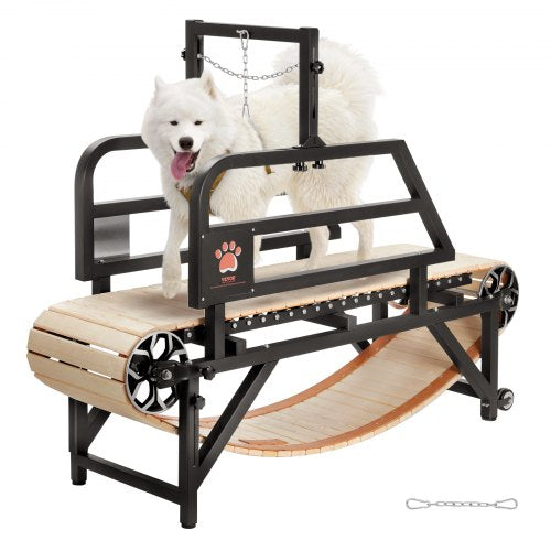 VEVOR Dog Treadmill for Medium Dogs, 330lbs Weight Capacity, Dog Running Machine with Adjustable Ramps, 15.5" Runway Dog Pacer Slatmill, Pet Treadmill