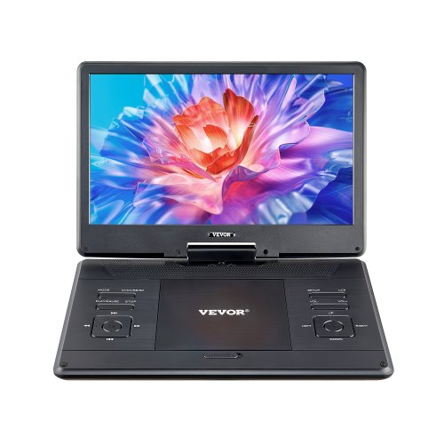 VEVOR Portable DVD Player, 14 inch HD Swivel Display Screen, 4.5-5 Hours Built-in Rechargeable Battery, Dual Speakers, Support Sync TV-USB-SD Card-CD-