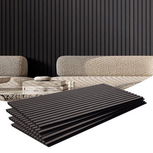 VEVOR Wood Slat Acoustic Panels, 23.6 x 47.2 inch, MDF Accent Wooden Wall Panels for Modern Interior Wall Decor, Faux Wood Wall Board Panels for Noise