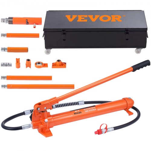 VEVOR 20 Ton Porta Power Kit, Portable Hydraulic Jack with 4.6 ft-1.4 m Oil Hose, Car Frame Repair Tool with Storage Case for Automotive, Heavy Equipm
