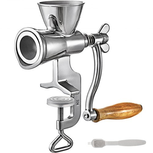 VEVOR Manual Grain Grinder, Stainless Steel Manual Grain Mill,Countertop Clamp Design Manual Coffee Bean Grinder,Wooden Handle Wheat Grinder Hand Cran