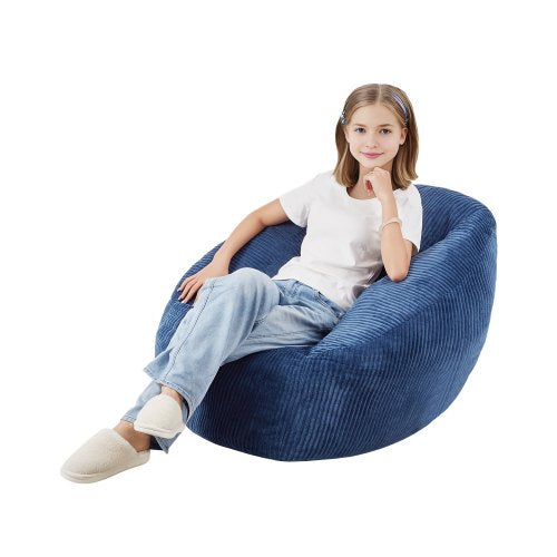 VEVOR Bean Bag Chair, 91 cm Bean Bag Chair with Soft Armrests and Storage Pocket, 25D Memory Foam Filled with Soft Teddy Velvet Cover, Bean Bag for Ro