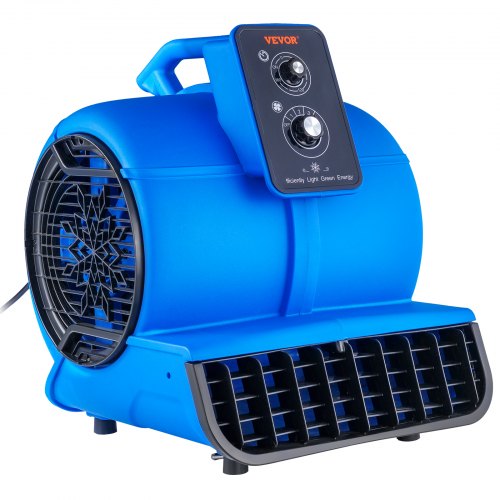 VEVOR Floor Blower, 1-2 HP, 2600 CFM Air Mover for Drying and Cooling, Portable Carpet Dryer Fan with 4 Blowing Angles and Time Function, for Janitori