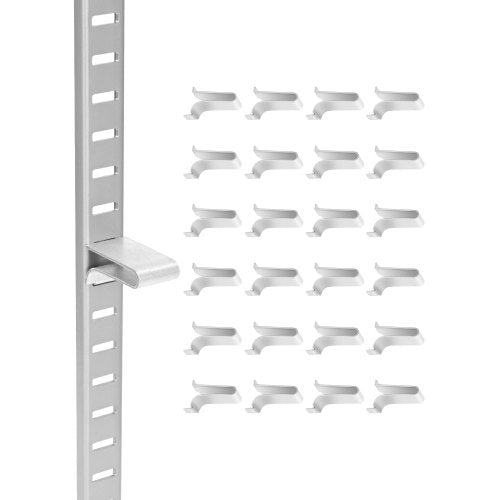 VEVOR Shelf Clips, 40 Pack, Adjustable Steel Pilaster Shelf Clips Support for Metal, Wood, Glass Shelves, Compatible with Wardrobes, Cabinets, Bookcas