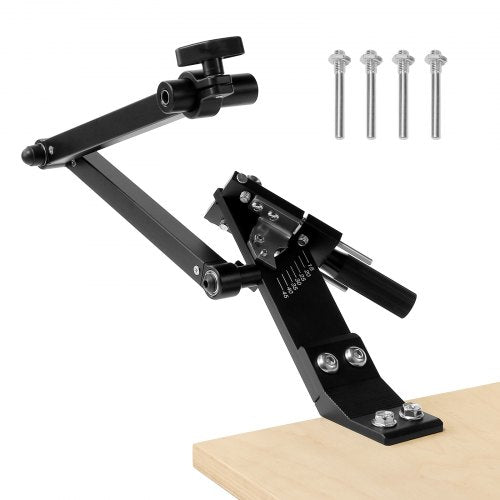 VEVOR Lawn Mower Blade Sharpener, 15° - 45° Adjustable Lawnmower Blade Sharpening Tool with 4 Adapter Pins, Ball Bearing Design & 25mm Enlarged Handle