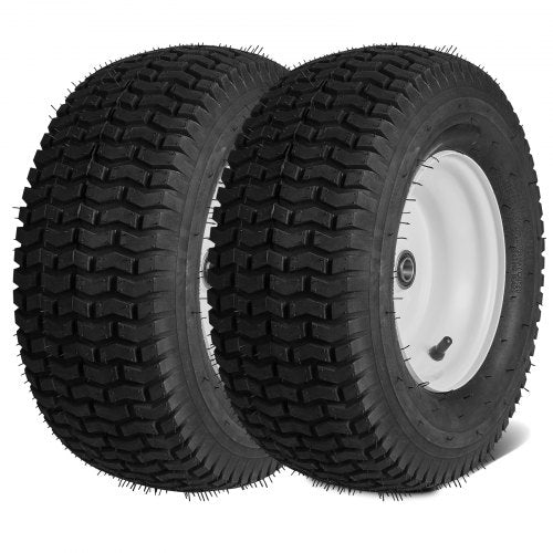 VEVOR Lawn Mower Tires with Rim, 16x6.5-8" Tubeless Tractor Tires, 2-Pack Tire and Wheel Assembly, Turf Pneumatic Tires, 3" Offset Hub, 3-4" Bushing S