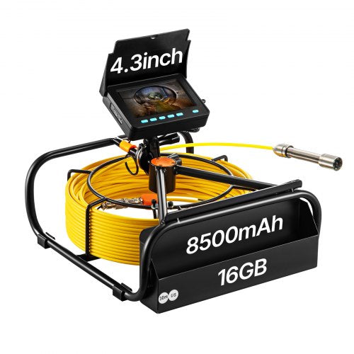 VEVOR Sewer Camera 30M Cable Pipeline Inspection Camera 11cm TFT LCD Monitor Pipe Camera Screen Waterproof IP68 Duct Inspection Camera with 6PCS LEDs