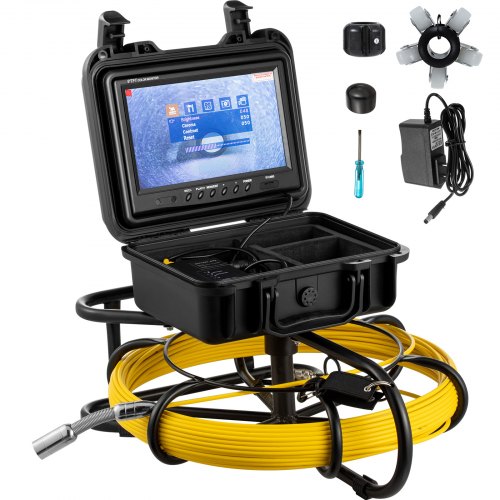 VEVOR Sewer Camera 150ft Pipe Pipeline Inspection Camera 9 Inch Color LCD Monitor Pipe Inspection Equipment IP68 Borescope Endoscope Waterproof (Camer