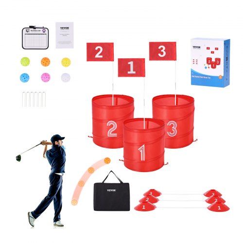 VEVOR Backyard Golf Game, 3 Hole Golf Course, Golf Game Practice Games, Golf Chipping Game for Family, Adults and Kids, Portable Outdoor Yard Golf Gam