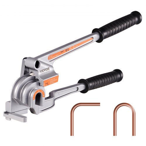 VEVOR Pipe Tube Bender, 1-4", 3-8", 1-2" OD, 3 in 1 Manual Level Tube Bender, 180° Copper Aluminum Pipes Bending Tools for HVAC Air Conditioning