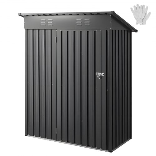 VEVOR 5 x 3 FT Metal Garden Shed, Storage Building with Lockable Door & 2 Louver Vents, Sloped Roof Metal Outdoor Storage Shed, Tool Sheds Outdoor Sto