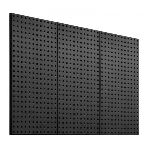 VEVOR Metal Pegboard Panels, 24" x 12" Pegboard, 3 Panels, Heavy Duty Steel Peg Board Wall Organizer, for Living Room Garage Tool Storage Workbench Of