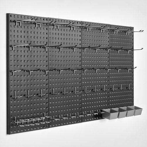 VEVOR Metal Pegboard Panels, 24" x 12" Pegboard, 4 Panels, Heavy Duty Peg Board Wall Organizer with Accessories, for Living Room Garage Tool Storage O